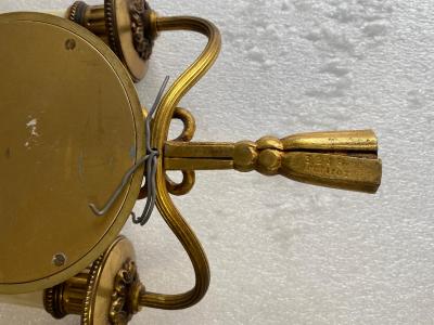 Atelier Petitot 1950 70 Serie of 5 Sconces in Gilted Bronze With Convex Mirror Petitot Signed