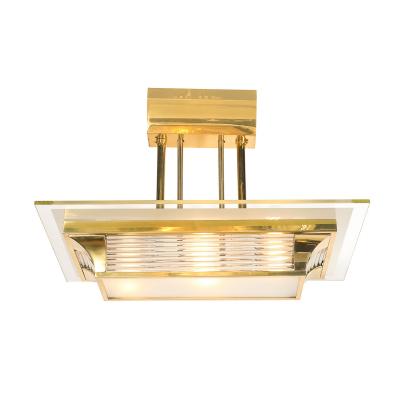 Atelier Petitot Art Deco Machine Age Polished Brass Glass Rod Chandelier by Petitot