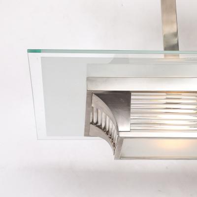 Atelier Petitot Art Deco Machine Age Silvered Bronze Glass Rod Chandelier by Petitot