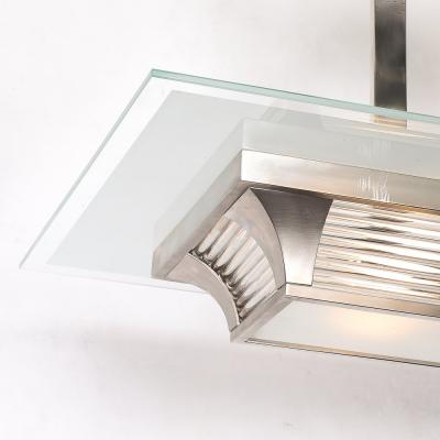 Atelier Petitot Art Deco Machine Age Silvered Bronze Glass Rod Chandelier by Petitot