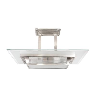 Atelier Petitot Art Deco Machine Age Silvered Bronze Glass Rod Chandelier by Petitot