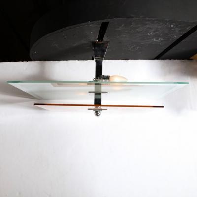 Atelier Petitot Art Deco Two Tier Chandelier in Rose Clear Frosted Glass by Petitot