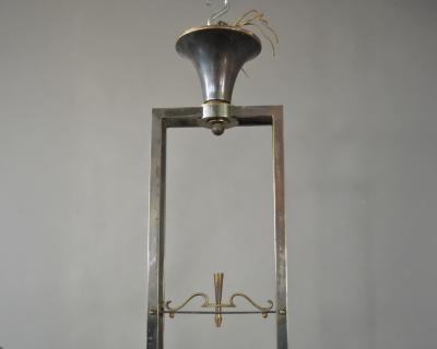 Atelier Petitot Fine French Art Deco Brass and Glass Chandelier by Petitot