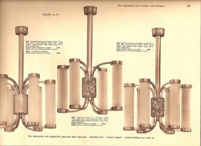 Atelier Petitot Fine French Art Deco Chrome and Glass Chandelier by Petitot