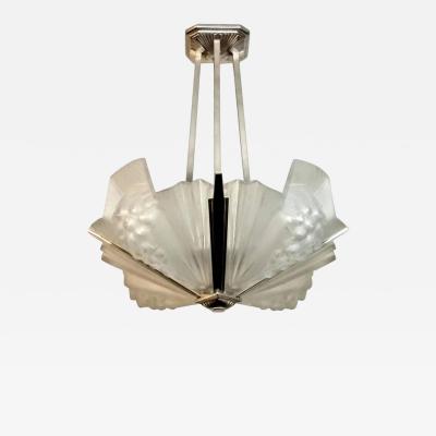 Atelier Petitot French Art Deco Pendant Chandelier by Atelier Petitot
