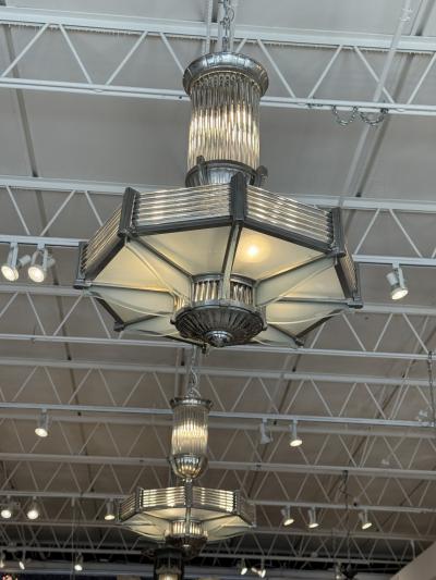 Atelier Petitot Pair of French Art Deco chandeliers by Atelier Petitot