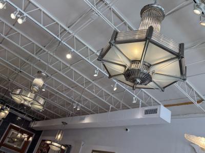 Atelier Petitot Pair of French Art Deco chandeliers by Atelier Petitot