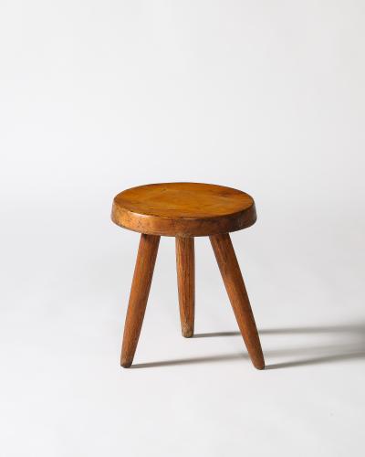 Atelier de Marolles Elm Stool by Atelier Marolles France c 1960