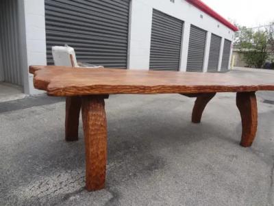 Atelier de Marolles French Brutalist Elm Dining Table Or Center Table By Atelier Marolles