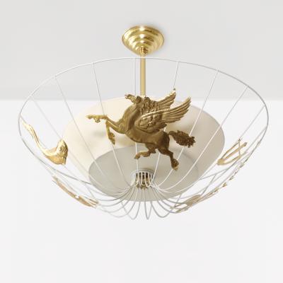 Atellje Lyktan HANS BERGSTROM PEGASUS PENDANT ATELLJE LYKTAN AHUS SWEDEN 1940S