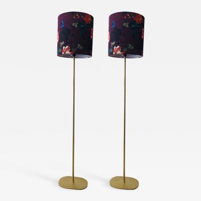 Atlas Showroom Modern Floor Lamp with Gilded iron base A Pair