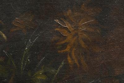 Atmospheric and Tonalist Bouquet Oil on Canvas Early 20th Century