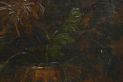 Atmospheric and Tonalist Bouquet Oil on Canvas Early 20th Century