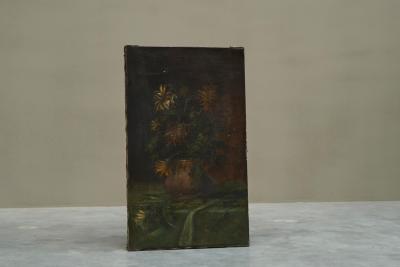 Atmospheric and Tonalist Bouquet Oil on Canvas Early 20th Century
