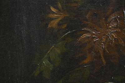 Atmospheric and Tonalist Bouquet Oil on Canvas Early 20th Century