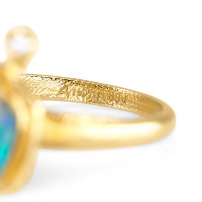 Audrius Krulis Fiery Boulder Opal Diamond Yellow Gold One of a Kind Ring Audrius Krulis 2025