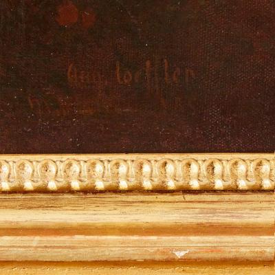 August L ffler Large Orientalist painting of an Egyptian landscape by L ffler