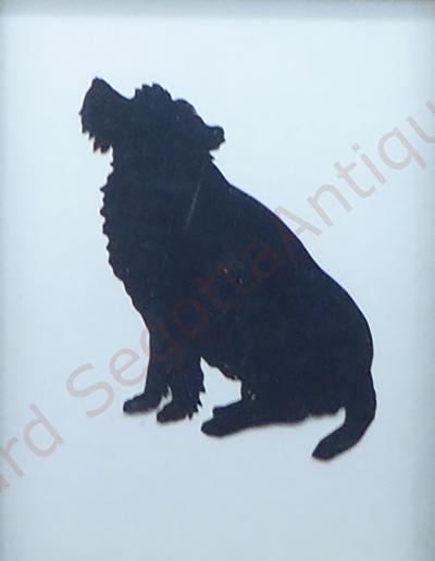 Auguste Edouart Rare Silhouette of Terrier Edouarts Personal Scrapbook Animaux 