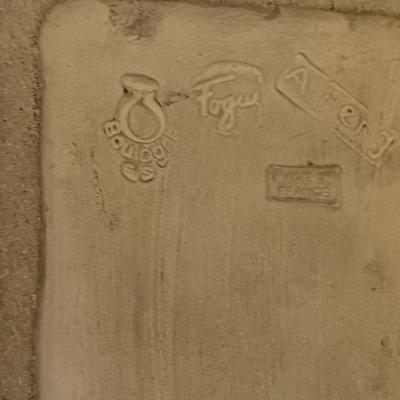 Auguste Heng Auguste Heng 1891 1968 Art Deco Ceramic Gold Peacock Pigeon