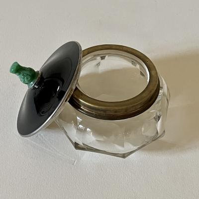 Auguste Leroy Auguste Leroy Paris Art Deco Baccarat Silver and Enamel Box