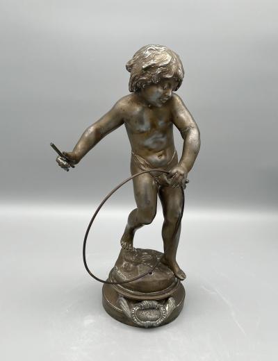 Auguste Moreau The hoop subject in regule by Auguste Moreau France circa 1880