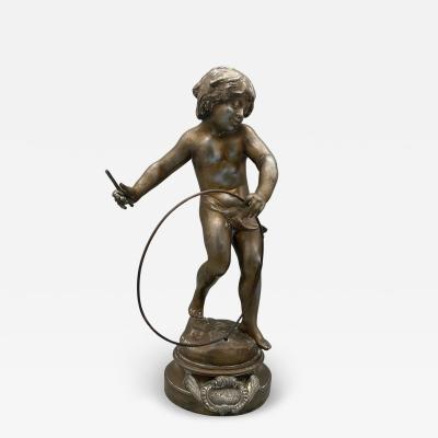 Auguste Moreau The hoop subject in regule by Auguste Moreau France circa 1880