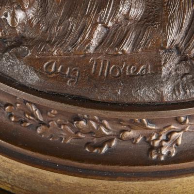 Auguste Moreau Two antique spelter female figures by Moreau