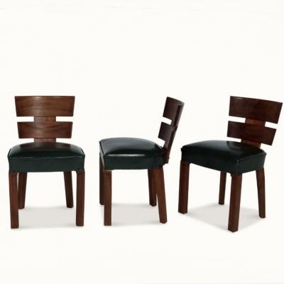 Auguste Vallin Auguste Vallin 1881 1967 Set of 8 Modernist Chairs