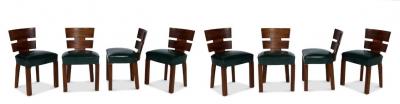 Auguste Vallin Auguste Vallin 1881 1967 Set of 8 Modernist Chairs