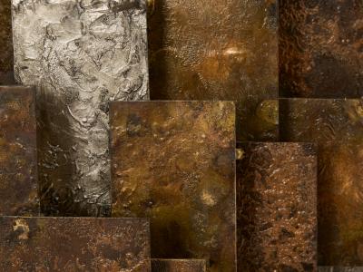 Auguste fix patinated metal wall light sculpture 1970s