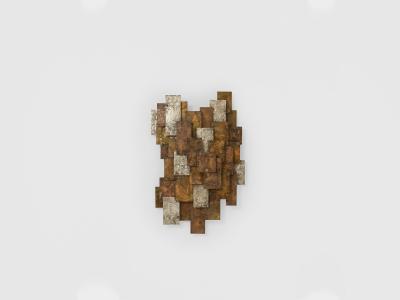 Auguste fix patinated metal wall light sculpture 1970s