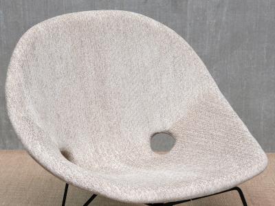 Augusto Bozzi Augusto Bozzi Kosmos Lounge Chair in Ivory Chenille Saporiti Italy 1950s