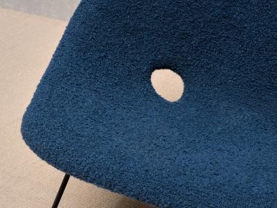 Augusto Bozzi Augusto Bozzi Kosmos Lounge Chair in Teal Pierre Frey Boucl Saporiti 1950s