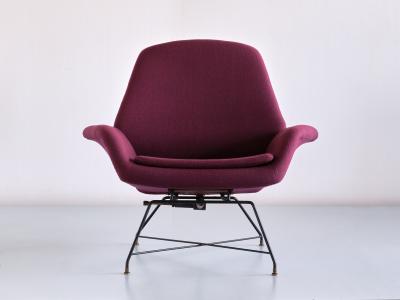 Augusto Bozzi Augusto Bozzi Lotus Adjustable Lounge Chair Saporiti Italy 1960s