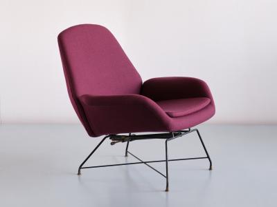Augusto Bozzi Augusto Bozzi Lotus Adjustable Lounge Chair Saporiti Italy 1960s
