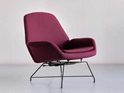 Augusto Bozzi Augusto Bozzi Lotus Adjustable Lounge Chair Saporiti Italy 1960s