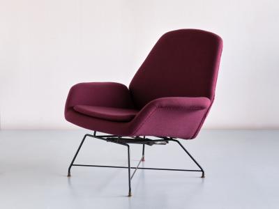 Augusto Bozzi Augusto Bozzi Lotus Adjustable Lounge Chair Saporiti Italy 1960s