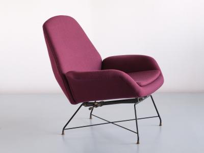 Augusto Bozzi Augusto Bozzi Lotus Adjustable Lounge Chair Saporiti Italy 1960s