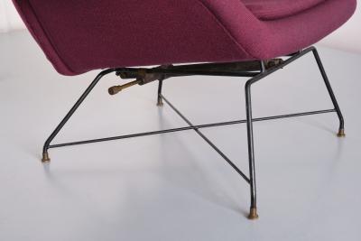 Augusto Bozzi Augusto Bozzi Lotus Adjustable Lounge Chair Saporiti Italy 1960s