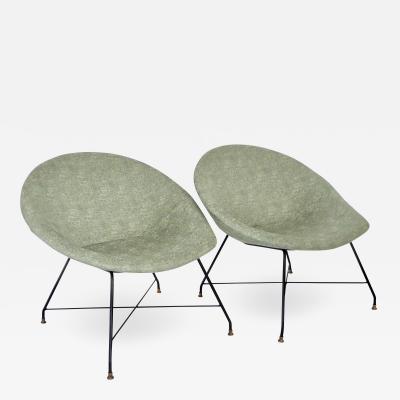 Augusto Bozzi Augusto Bozzi for Saporiti Pair of Italian Lounge Chairs