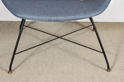 Augusto Bozzi BLUE LINEN CHAIRS BY AUGUSTO BOZZI