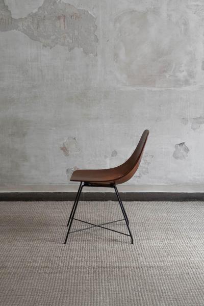 Augusto Bozzi Pair of Ariston Model Chairs by Augusto Bozzi for Saporiti Italy 1950s