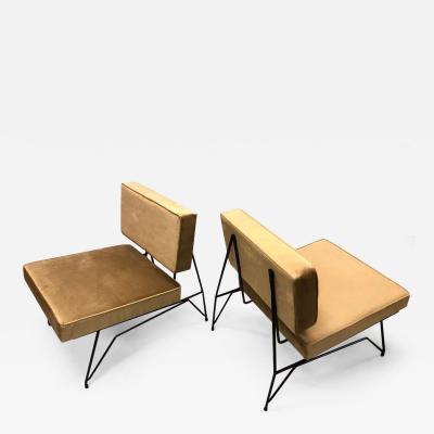 Augusto Bozzi Pair of Mid Century Modern Cantilevered Lounge Chairs Augusto Bozzi Attributed