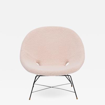 Augusto Bozzi Reupholstered Italian Mid Century Modern chair by Augusto Bozzi for Saporiti