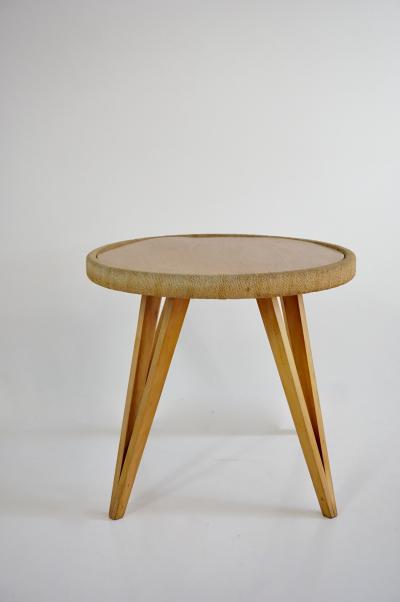 Augusto Romano Augusto Romano round beech and straw coffee table 1948