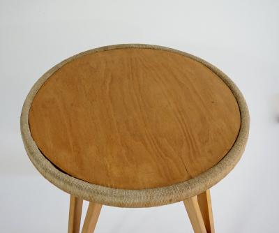 Augusto Romano Augusto Romano round beech and straw coffee table 1948