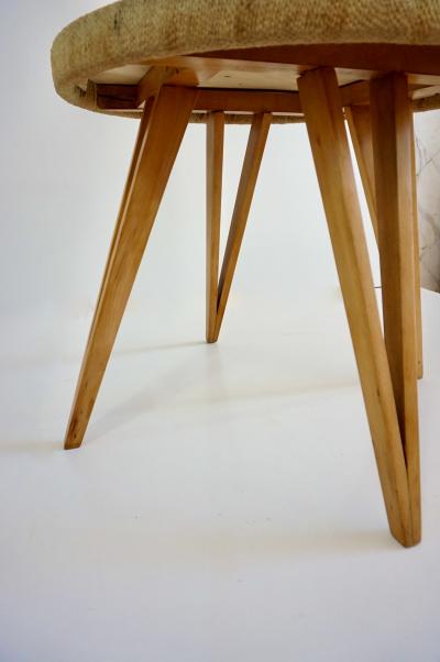 Augusto Romano Augusto Romano round beech and straw coffee table 1948