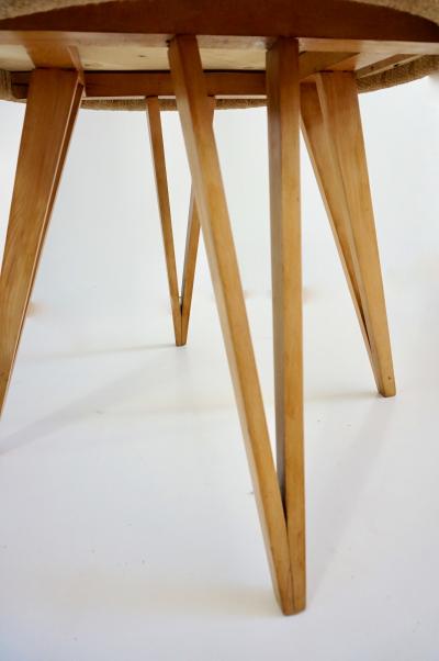 Augusto Romano Augusto Romano round beech and straw coffee table 1948