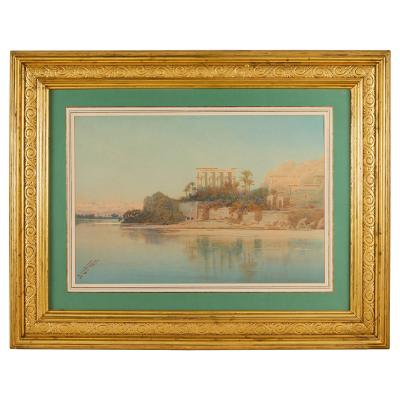 Augustus Osborne Lamplough Large pair of Orientalist watercolours by Augustus Osborne Lamplough