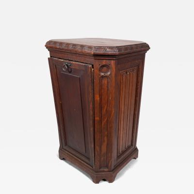 Augustus Welby Northmore Pugin A W N Pugin Style of a Gothic Revival Oak Coal Purdonium with Linen Fold Carving